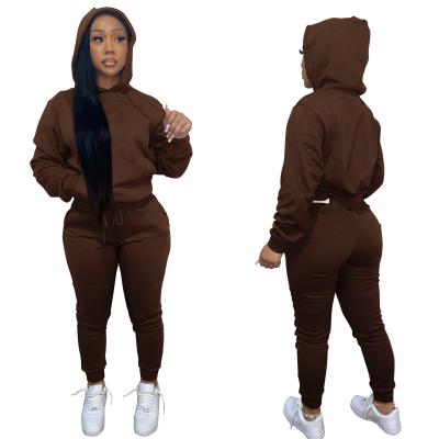 China CHS0009W Viable Empty Autumn And Winter Customized Logo Lady Hoodie Set SweatSuits Women Tights Tracksuit Casual Suits for sale