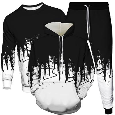 China Autumn Breathable Winter Fashion Men's Casual Sports Set Male T-shirt Hoodies Sweat Hoodie Pants Loose 3 Piece Joker Suits for sale