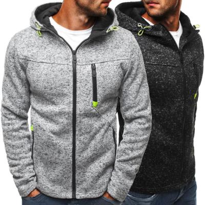 China New fashion formal autumn sport casual travel fitness plus size men's hoodie custom logo zipper sweater solid color 2 piece set suit for sale