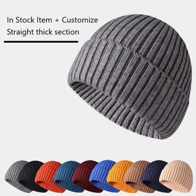 China HK12 custom embroidery slouchy warm women solid color plain COMMON knit hat men winter beanie caps hats wholesale high quality for sale