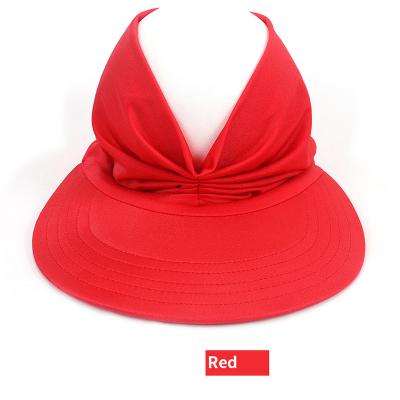 China Hot Sale Female Summer RTS Travel Beach Hat Amazon Image New Trend Sun Visor Anti Sun Visor Empty Elastic Adult Sun Visor for sale