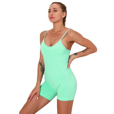 China Custom Logo Women's Playsuit Wear Shorts Breathable Yoga Overalls Sweat Sports Fitness Seamless Thin Stretch Summer CYJ03 for sale