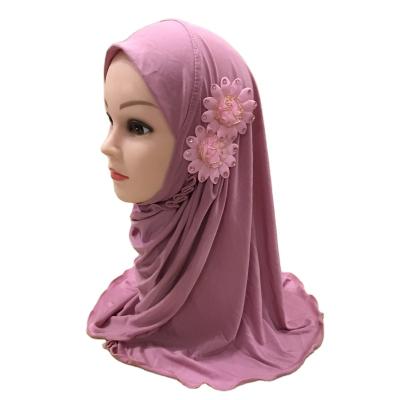 China New Flowers Cotton SM08 Chiffon Girls Muslim Designer Custom Shiny Arabic Kids Hijab Silk Scarf Others Simply Scarves And Shawls for sale