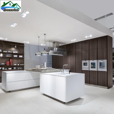 China Modern ceiling mounted island kitchen with microwave galley for sale