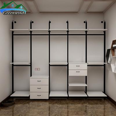 China (Height) Adjustable Flexible Straight Shaped Pole System Black Cabinet With Sliding Door for sale