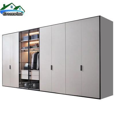 China Adjustable (height) toughened glass door wardrobes safty almirahs with interior drawers for sale