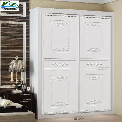 China White Wardrobe Wood Sliding Door Eco - Friendly Storage for sale