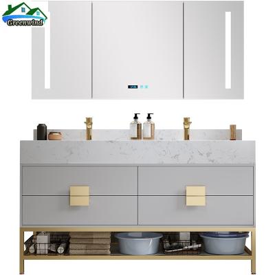 China Latest French Bathroom Vanity Cabinets Design With Tandem Box Drawer Ready To Ship for sale