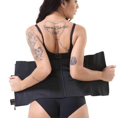 China Durable Custom Women Waist Shaper Latex Waist Trimmer Black Sweated Adjustable Body Cincher Body Shaper Corset Waist Trainer for sale