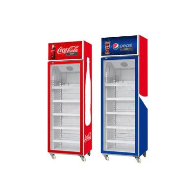 China Single-Temperature Display Commercial Refrigerator Single Door Glass Beer Fridge Beverage Cooler and Fridge for sale