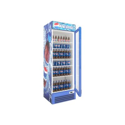 China Vertical Glass Coke Beer Milk Beverage Display Refrigerator Single-temperature Cold Door Drinks Cooler for sale