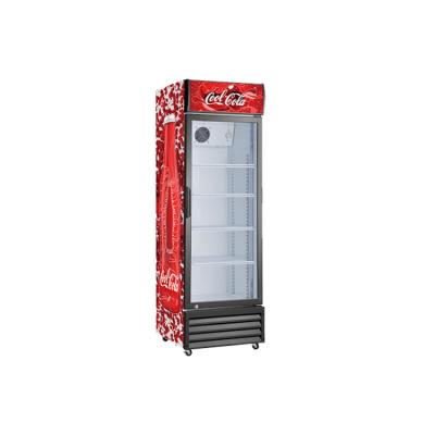 China Vertical Single-temperature Display Refrigerator Single Glass Door Vertical Beverage Display Fridge For Commercial Use for sale