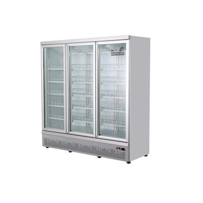 China Factory Supply Single-temperature Commercial Beverage Showcase Chiller Cooler Display Cooler Refrigerator With 3 Door for sale