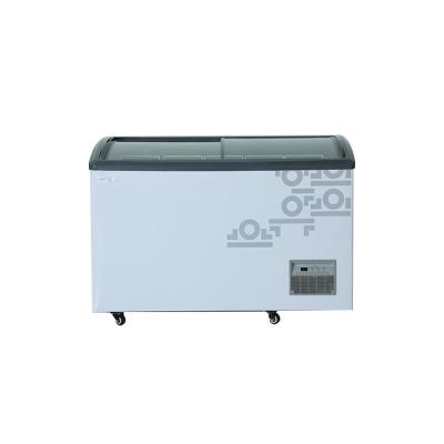 China Single-temperature Top Domestic Supermarket Freezers Chest Freezer 358L Volume Single Folding Open Door Chest Freezer for sale