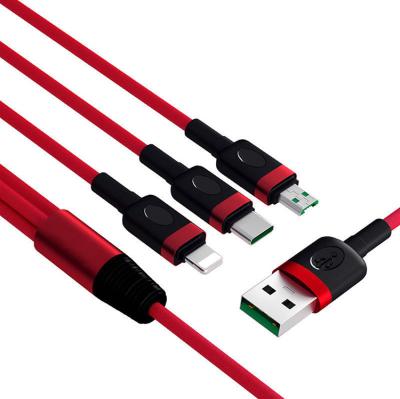 China Telescopic Charging Cable 3 in 1 USB Charging Cable For Type-C Mobile Phone Fast Tablet Cable Android USB Charger Charging Cable for sale