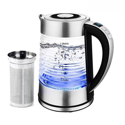 China 360 Degree Base 2.3L Cold Water Electric Kettle Cold Water Kettle Luxury Thick Glass Teapot Smart Home Appliances for sale