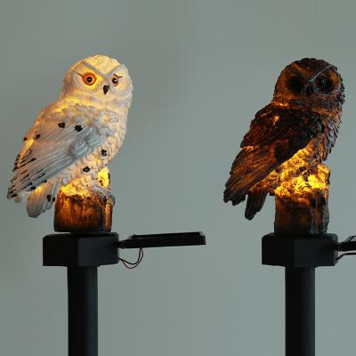 China Chinese Solar Crafts Simulation LED Resin Light Socket Owl Lawn Light Animal Landscape Light for sale