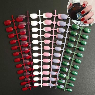 China Popular Nail Factory Wholesale Short Square Round Nails Strip Fakenail Artificial Nails for sale