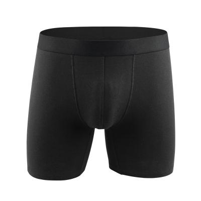 China Antibacterial Men's Underwear Cotton Large Size Men's Boxer Briefs Sporty Long Section Solid Color for sale