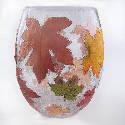 China Modern Autumn Leaves Decorative Glass Table Lamp for sale