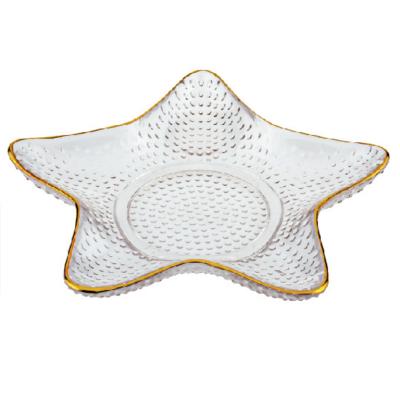 China Natural Starfish Shell Glass Dish Thickened Fruit Dish for sale