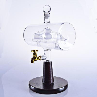 China 1150ML Decanter Barrel Decanter With Round Rack for sale