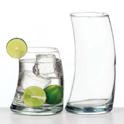 China Clear Bend Sustainable Twisted Glass Tumbler Mug for sale