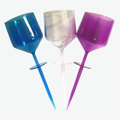 China Wine Colored Beach Wine Plastic Floating Glass for sale