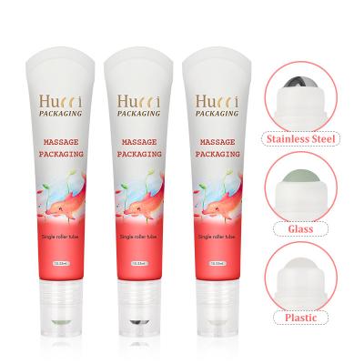 China 10ml 15ml 20ml Cosmetic Empty Eye Cream Tube With Roller Applicator Massager Cosmetic For Eye Serum Tube And Eye Tube Packaging for sale