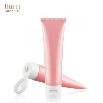 China 30-100ml Cosmetics Customize Packaging Recyclable Pink Empty Plastic Cosmetic Soft Tube Flip Top For Skin Care Cream Hand Lotion LDPE Tube for sale