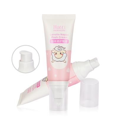 China 50g Tube 50ml Airless Cosmetic Pump Head Cosmetic Pump Tube 50g For BB Base Body Lotion Refillable Packaging for sale