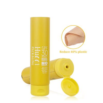 China Factory 120ml Flip Top Paper Plastic Empty Eco-friendly Cosmetic Squeeze Tube For Skin Care Cosmetic Cream PE Packaging Tube for sale