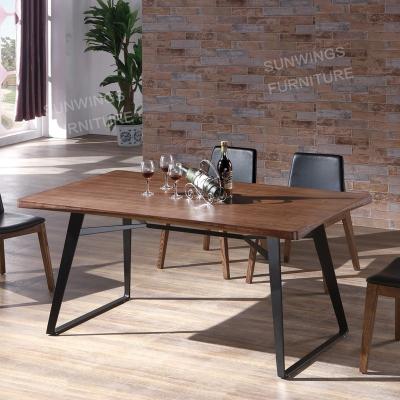 China (Size) Adjustable Dining Room Furniture Sets MDF Wood Table Top With Iron Leg Dining Table Set for sale