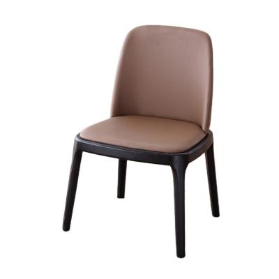 China Modern Modern Dining Room Furniture Dining Chair Grace Solid Restaurant Wood and PU Leather Hotel Chair for sale