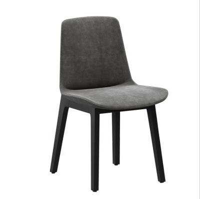 China (Other) Hotel Dining Chair Adjustable Velvet Upholstered Ash Wood Gray Fabric Dining Chair Modern for sale