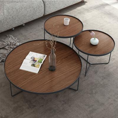 China Factory Wholesale Solid Wood Modern Luxury Convertible Coffee Table Set With Metal Leg Wood Side Table for sale