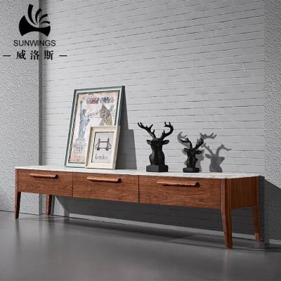 China Qualitytv Console Style Foldable Living Room TV Cabinet Scandinavian Marble Top High Mount Home TV Stand for sale