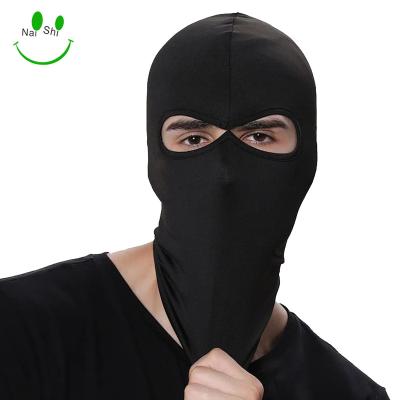 China JOINT Women Man Balaclava Black Silk Motorcycle Helmet Baclava Face Balaclava With 2 Holes for sale