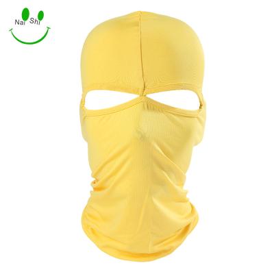 China Fashion Balaclava Low MOQ Summer Common Stock New Full Face Breathable Ski Mask 2 Holes for sale