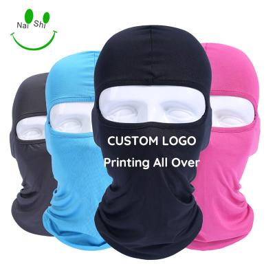 China COMMON Custom Comfortable Unisex Mask Full Logo Face Cover Ski Mask One Hole Balaclava for sale