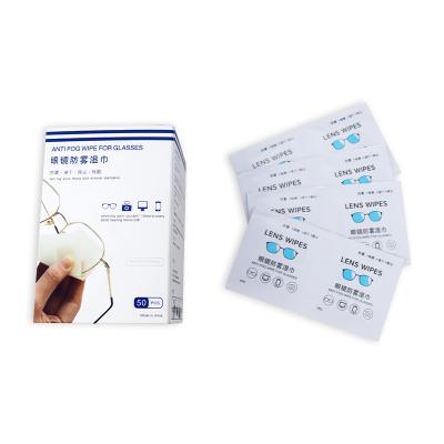 China High Quality Fog Cleaning Lens Cloth Glass Lens Clean Wet Wipes Anti Fog Cloths for sale