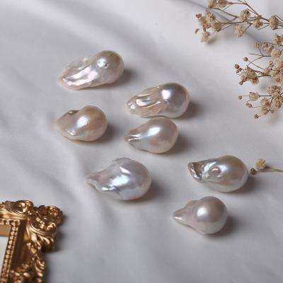 China Freshwater Pearl Loose Bead AAA Grade 15~19x20~30mm White Color Baroque Pearl Fireball Shape Natural Freshwater Pearl for sale