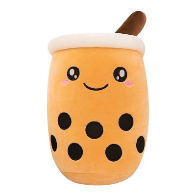 China Home Decoration Gifts IN STOCK wholesale kawaii Cute Stuffed Pearl Cup Shape Toy Bubble Cartoon Milk Tea Boba Plush Toy for sale