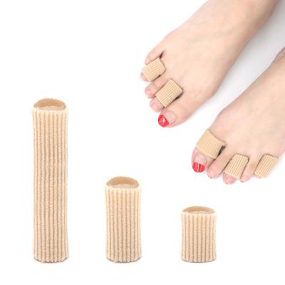 China Elastic Finger Gel Toe Cushion Tube Soft Sleeve Cuttable Protector For Calluses Gel Toe Tube Toe Protector for sale