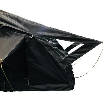 China Extended Type 4 Person 4x4 Car Mini 4 Person 4x4 Back Garage Tent Garage Outdoor Canvas Car Roof Top Folding Folding Soft Shell Top Tent for sale