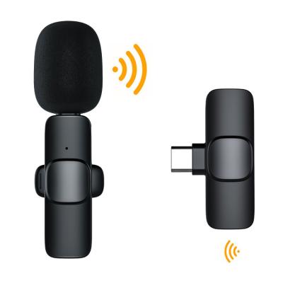 China Handheld Microphone ANERA Mini Wireless Lavalier Microphone 2022 With Noise Reduction Smart Phone PC Lavalier Microphone Wireless MIC Lapel for sale