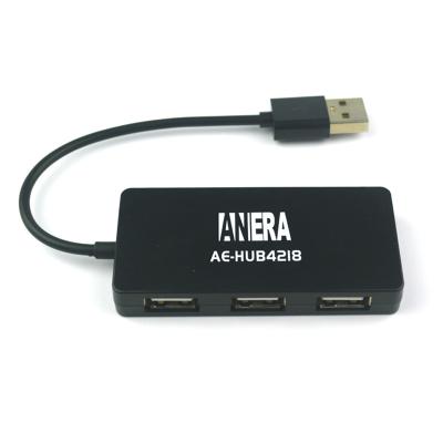 China ANERA New 4 Ports High Speed ​​Hot Selling Thin Slim USB 2.0 HUB With 15cm Cable For Laptop PC Computer AE-HUB4218 for sale