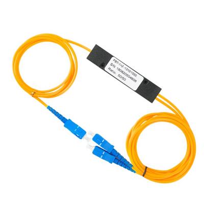 China FTTH ABS Box FTTH 1x2 FBT Splitter Box SC UPC ABS PLC Box Shaped Fiber Optic Splitter for sale