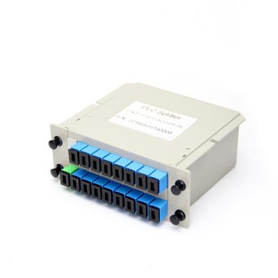 China 1X16 Rack Mount PLC Splitter ABS Box SC UPC Connectors Cassette Cassette Type Optical Fiber Splitter for sale