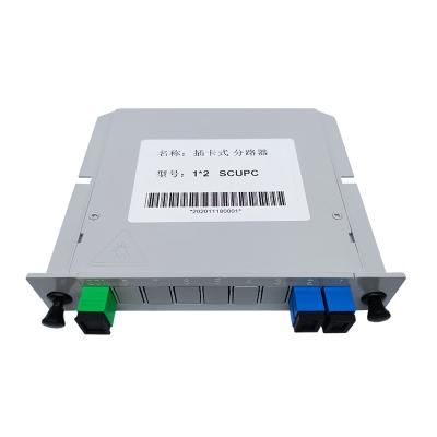 China FTTX 1*2 SC/UPC Factory Price FTTX 1*2 SC/UPC Connector Fiber PLC Cassette Type Splitter 1X2 PLC Splitter LGX Box Cassette Card Inserting PLC Splitte for sale